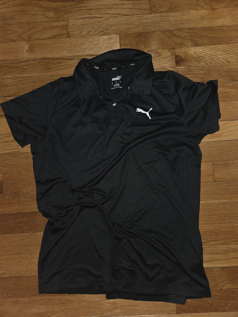 Puma Men's Black Polo Shirt with Logo